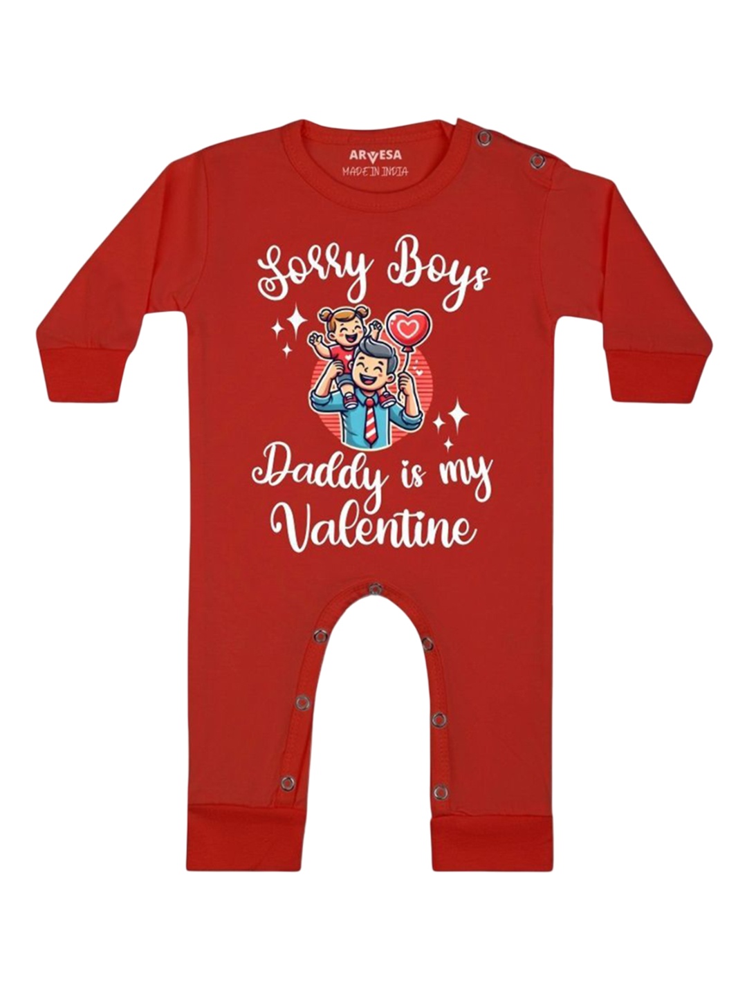 

Arvesa Infants Sorry Boys Daddy My Valentine Printed Bodysuit, Red