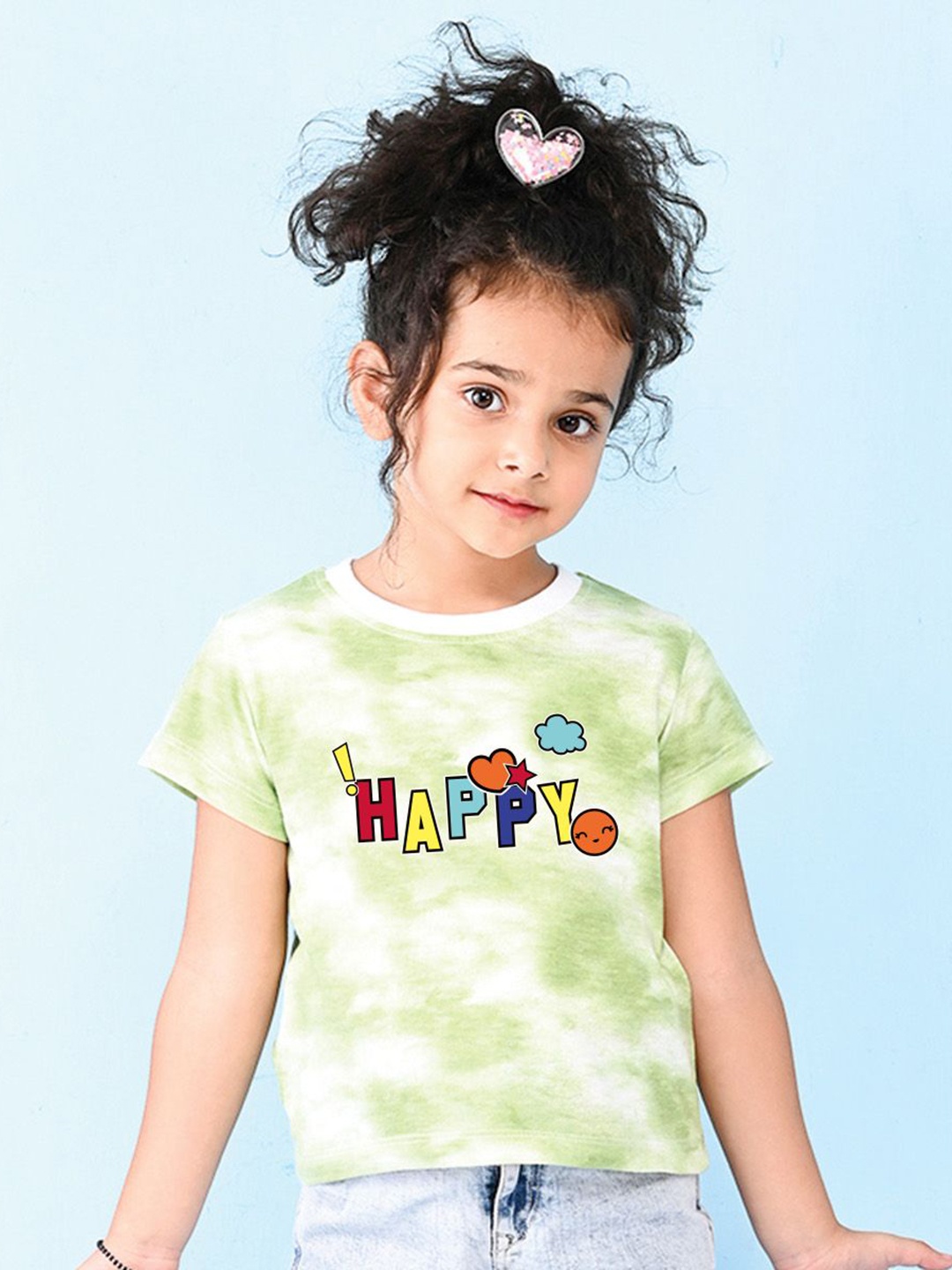 

NUSYL Girls Printed T-shirt, Green