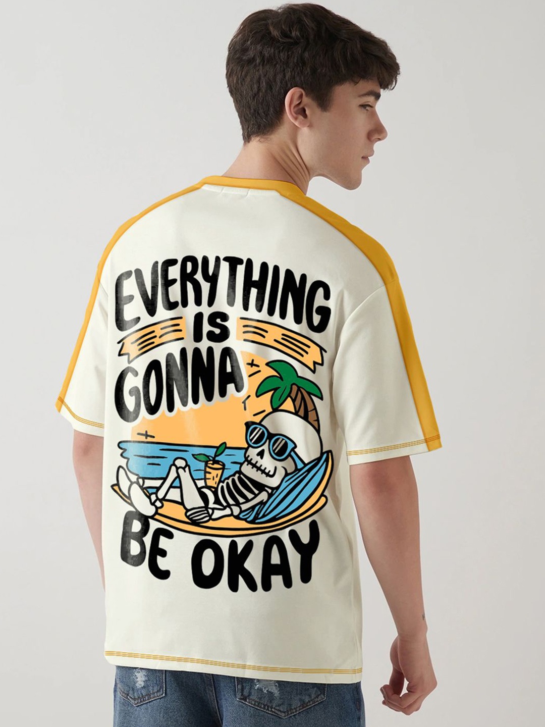 

Crazymonk Men Printed Extended Sleeves Pockets T-shirt, Multi