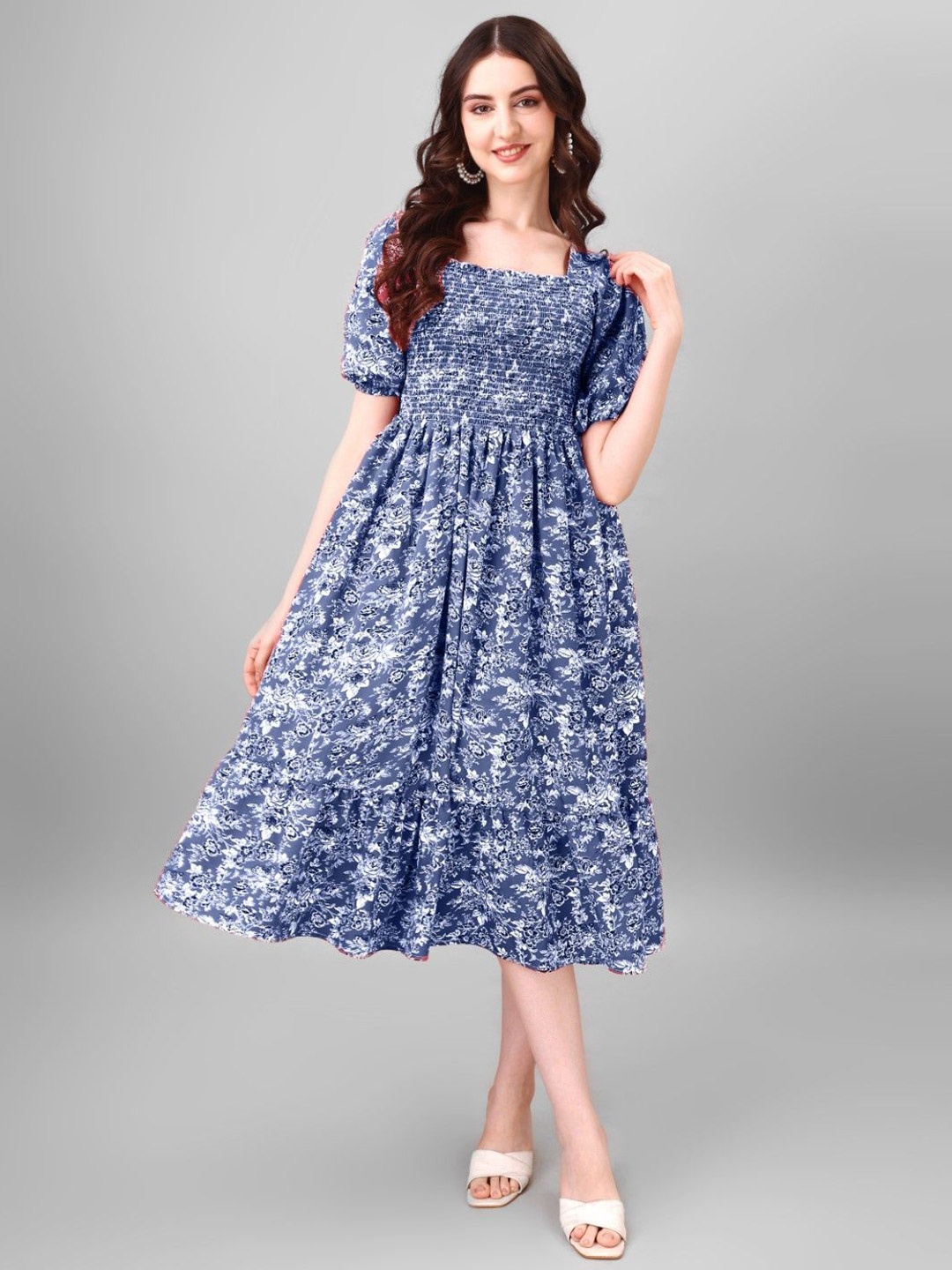 

Raiyani Fashion Print Fit & Flare Maxi Dress, Blue