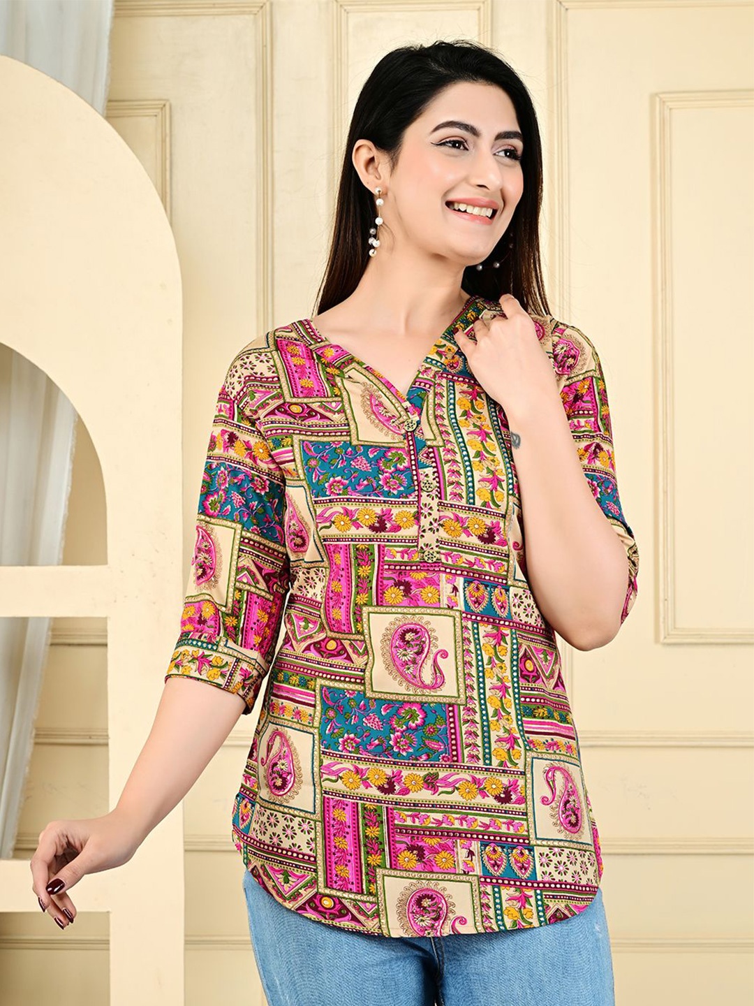 

FebQ Print Top, Pink