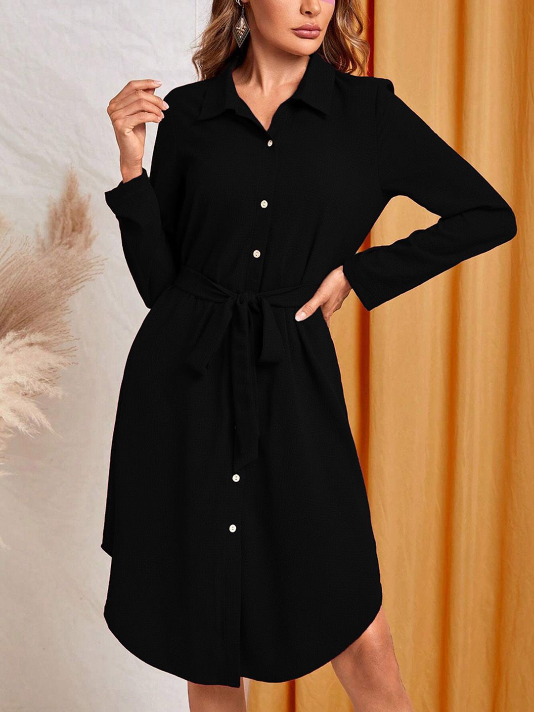 

JC Mode Shirt Dress, Black