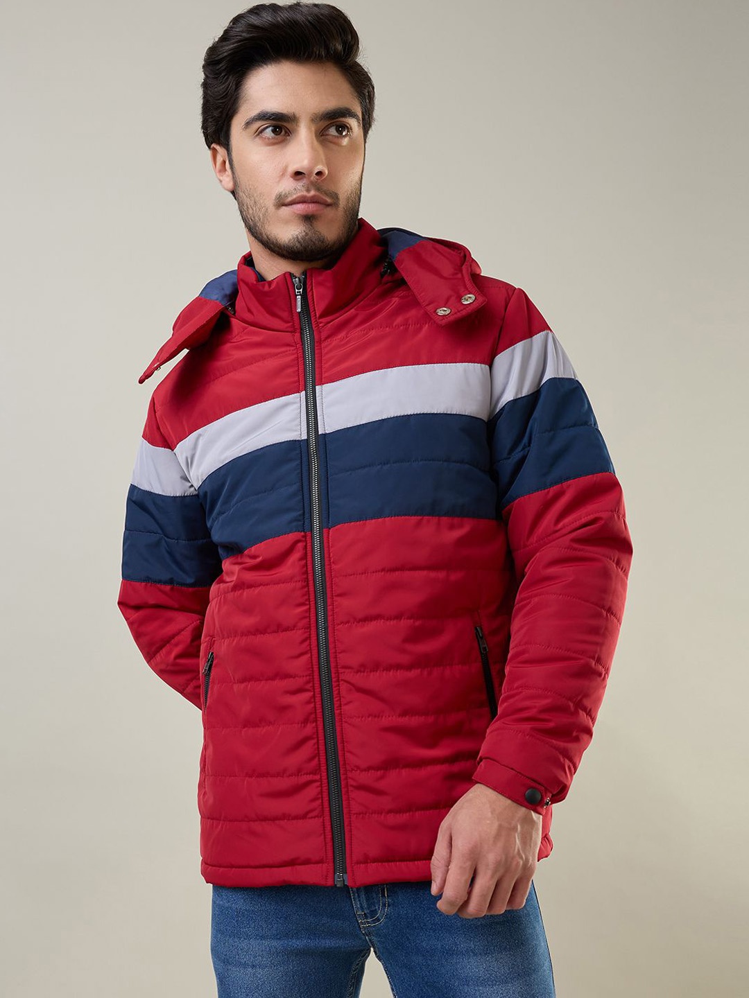 

TIM PARIS Men Padded Jacket, Red