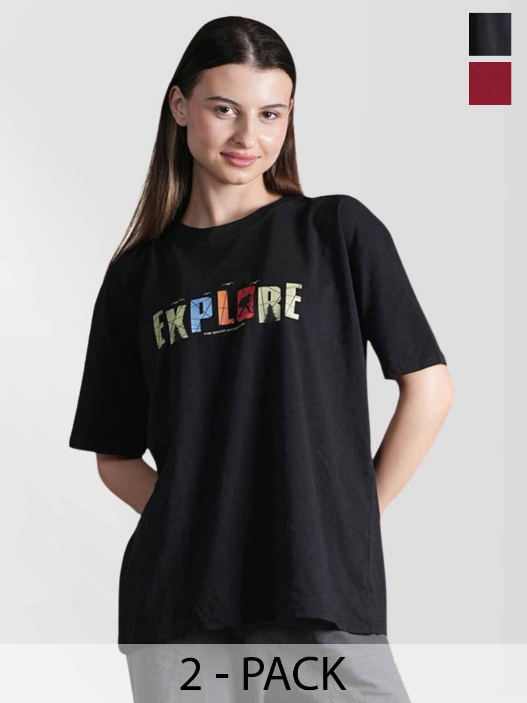 

Metronaut Women Typography 2 Printed Applique T-shirt, Multi
