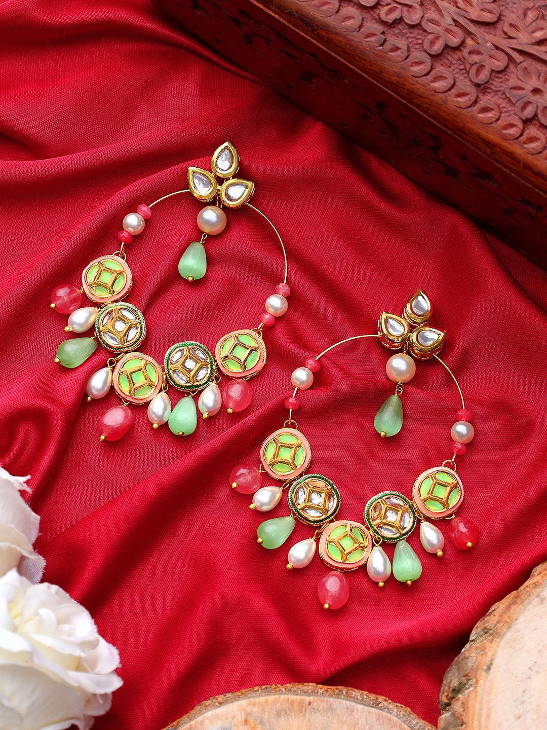 

AARSEE OFFICIAL Contemporary Chandbalis Earrings, Gold