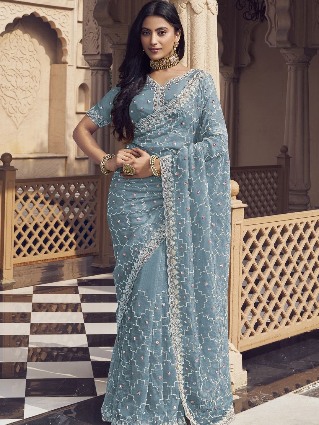 

Suha Art Silk Saree, Blue