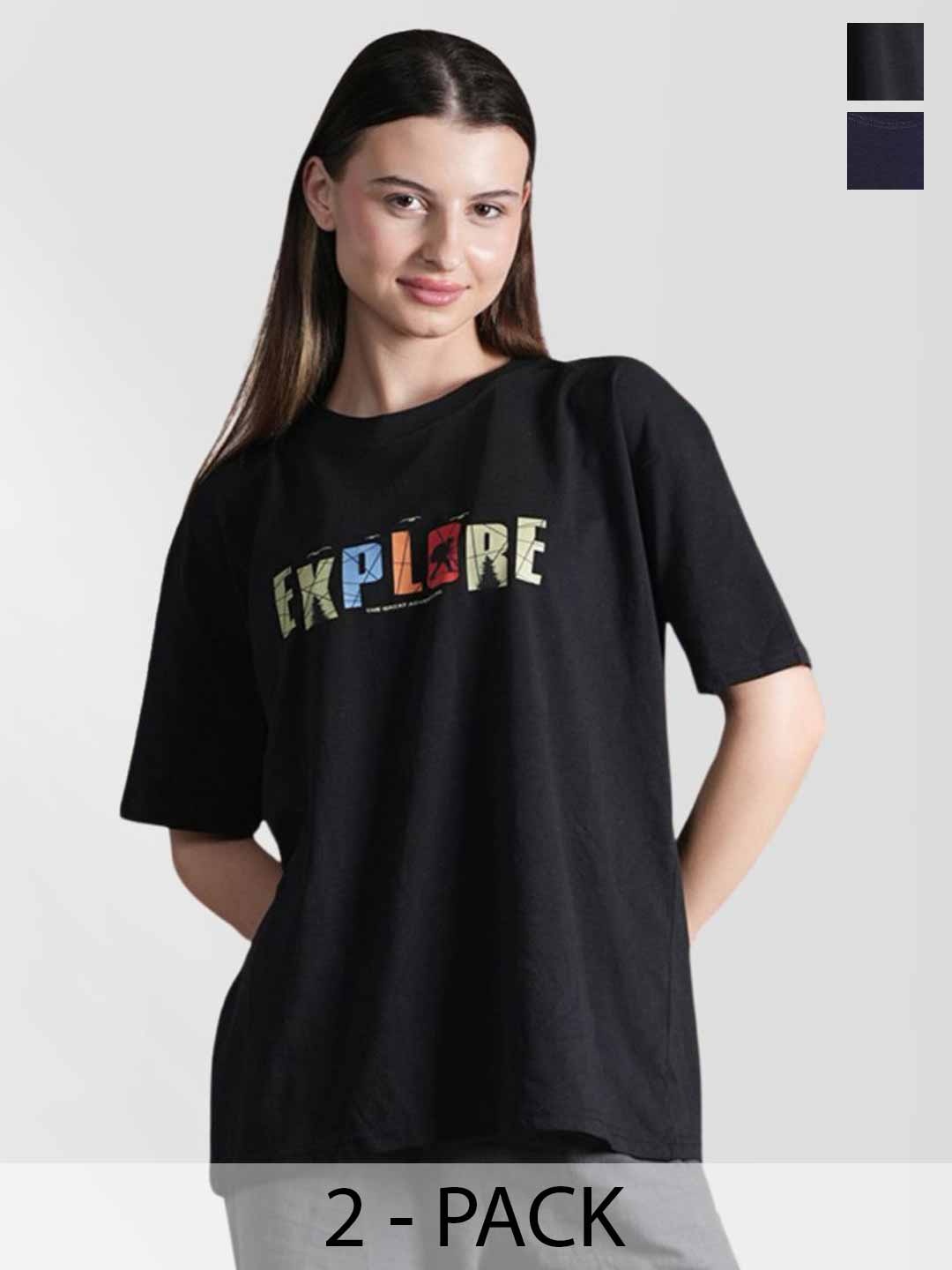 

Metronaut Women Typography 2 Printed Applique T-shirt, Multi