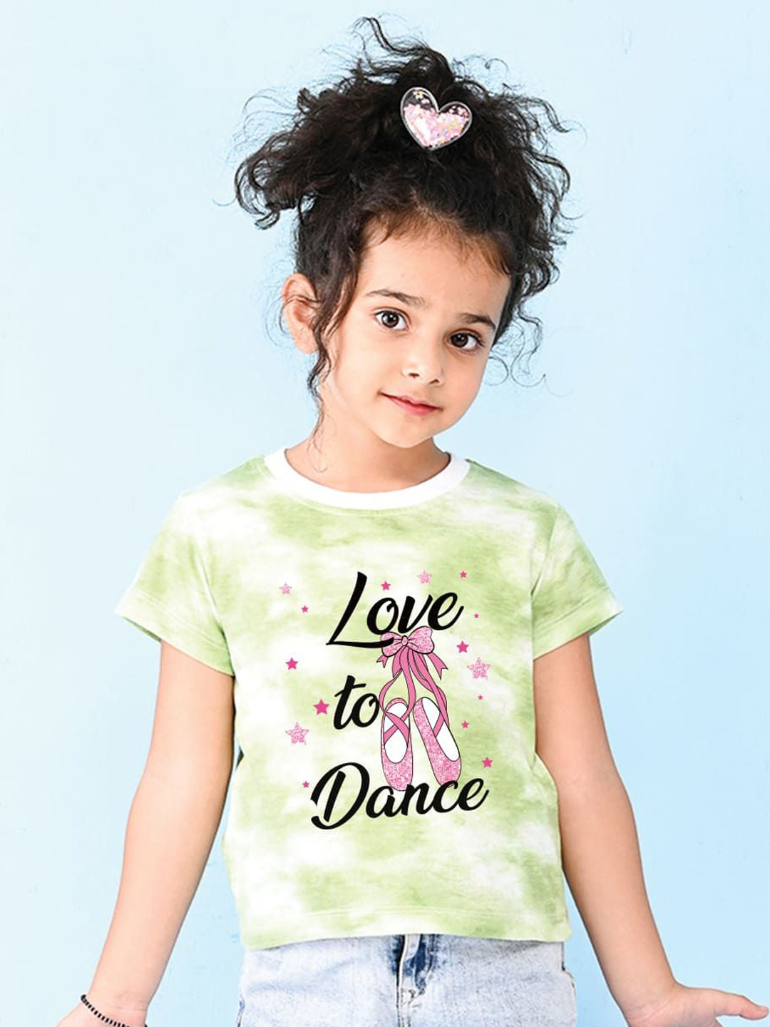 

NUSYL Girls Printed T-shirt, Green