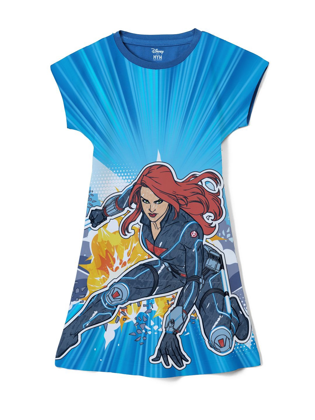 

Wear Your Mind Girls Printed A-Line Dress, Blue