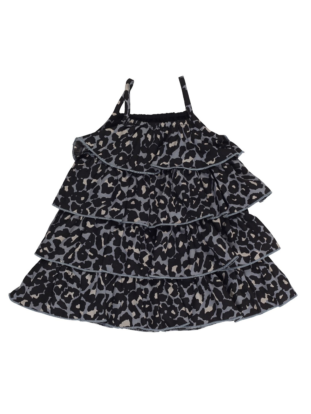 

YOUNG BIRDS Print Chiffon A-Line Dress, Black