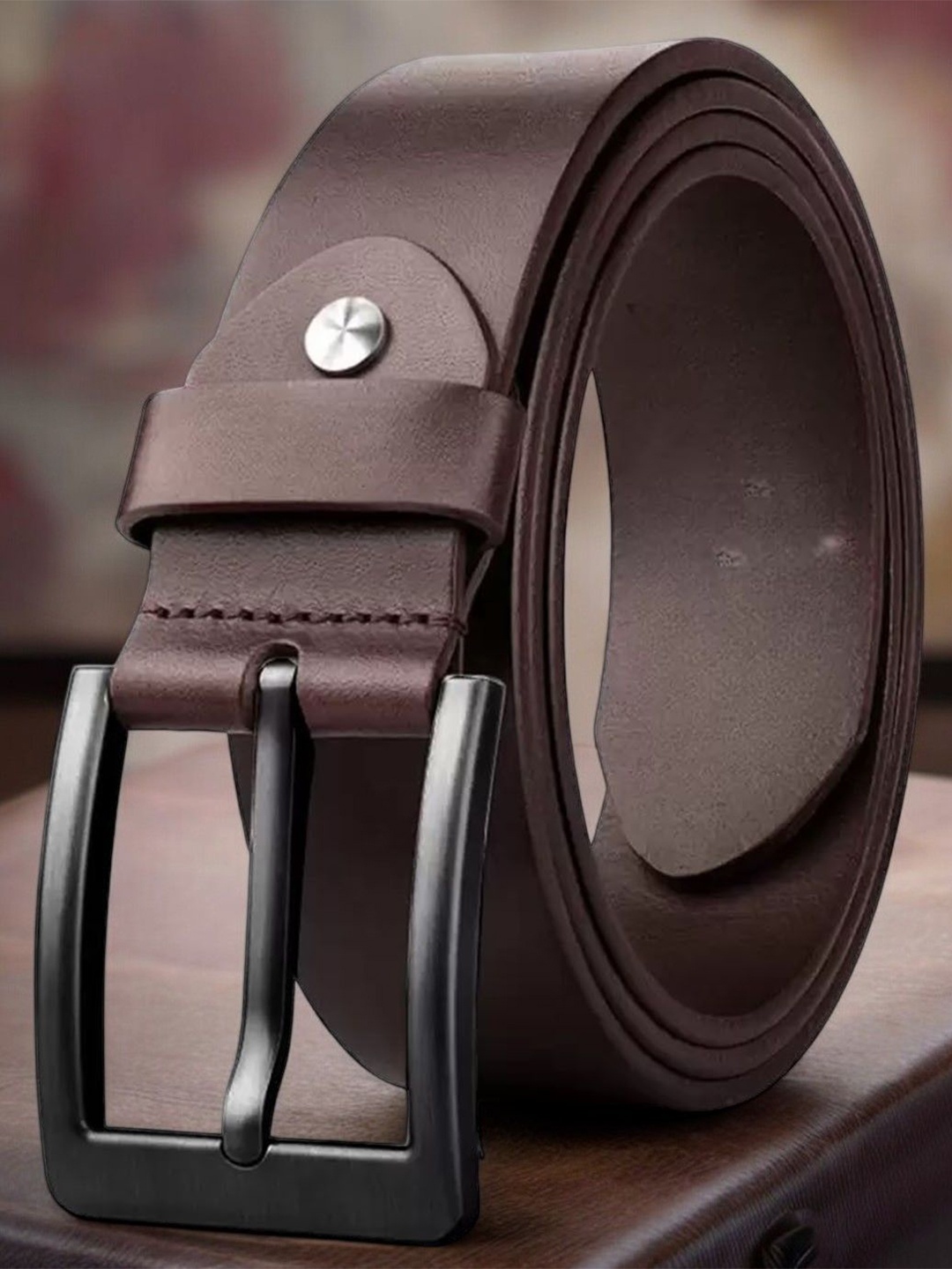 

LOOPA Men Textured Leather Formal Belt, Brown
