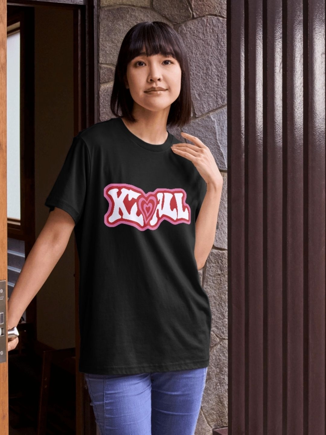 

StyleCast Women Pure Cotton Applique T-shirt, Black