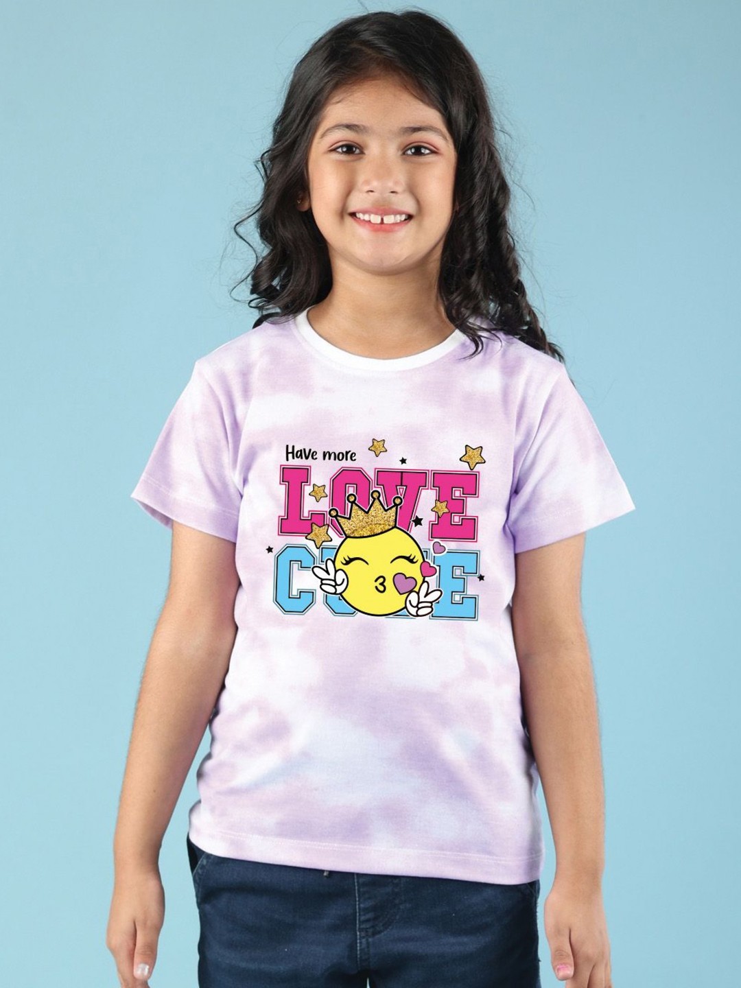 

NUSYL Girls Printed T-shirt, Purple