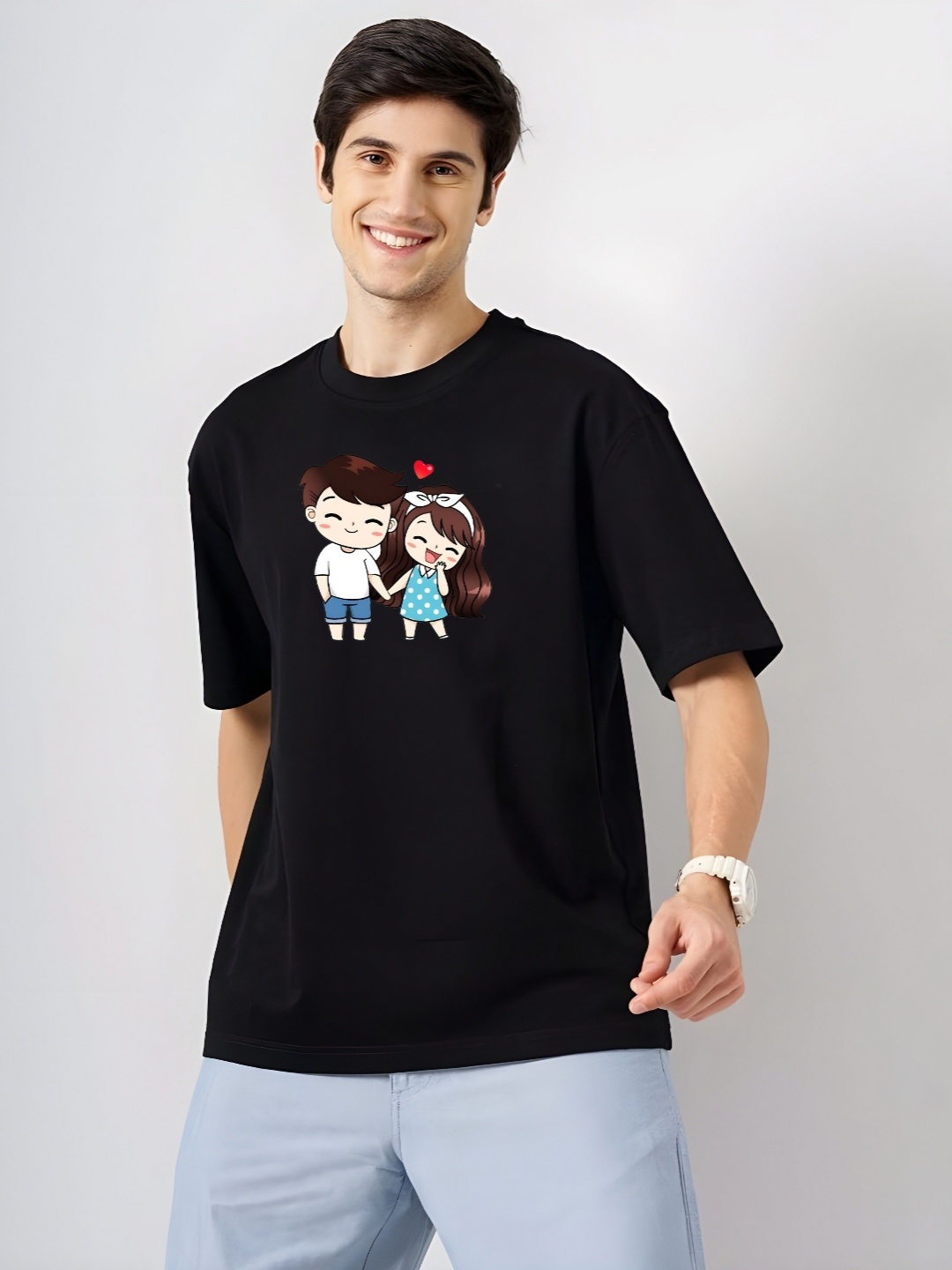 

KAIDO Men Drop-Shoulder Sleeves T-shirt, Black