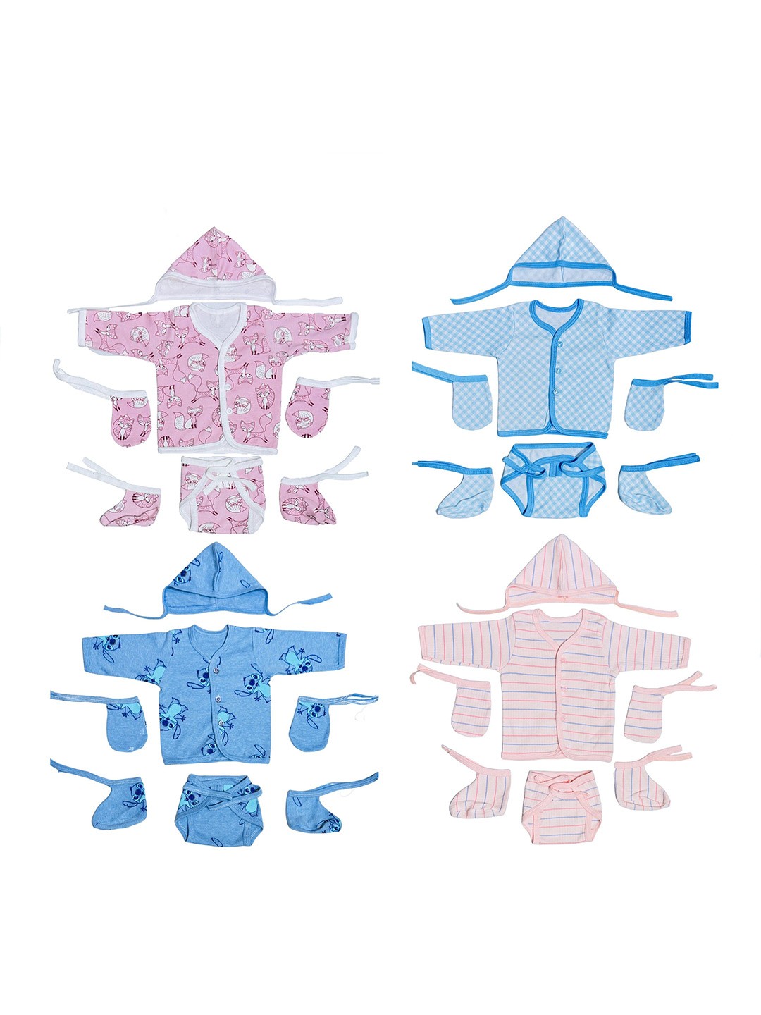 

Fareto Unisex Kids Pack Of 4 Printed Clothing Set, Pink