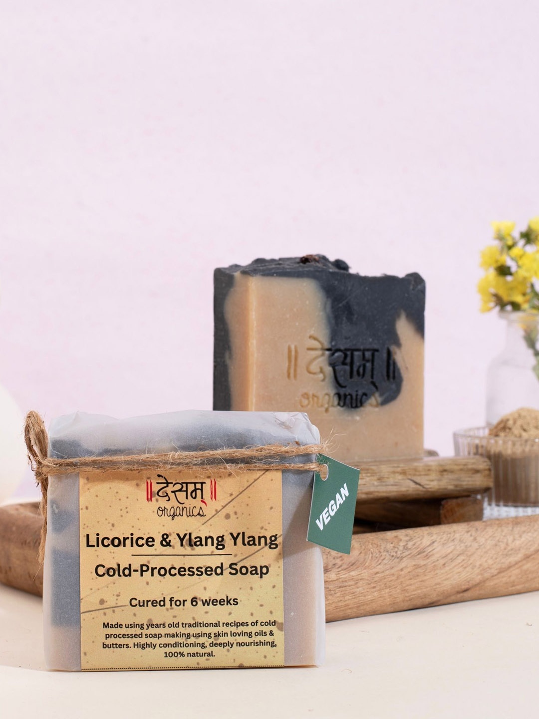 

Desam Organics Licorice & Ylang Ylang Handmade Cold Process Soap- 100 g, Beige