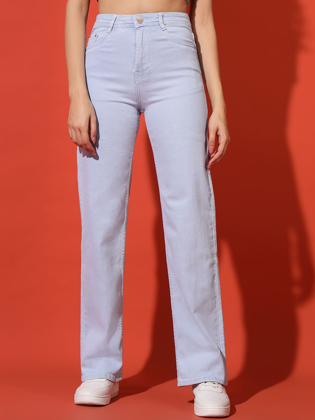 

AECK Women Straight Fit Jeans, Blue