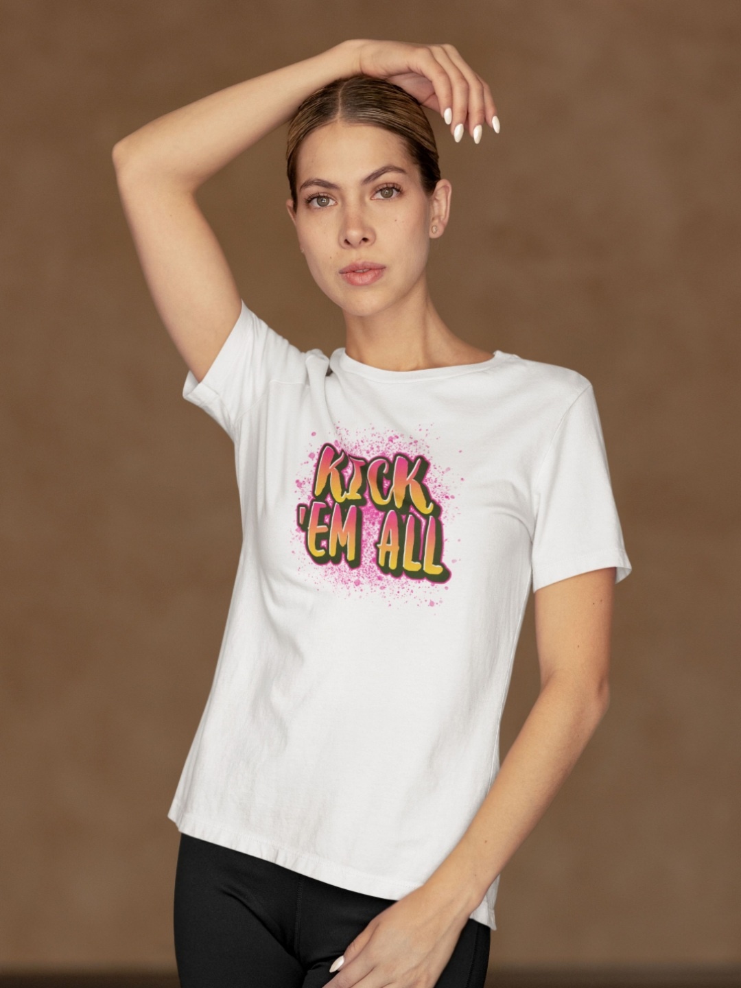

Moda Rapido Women Typography Cotton Bio Finish Printed T-shirt, White