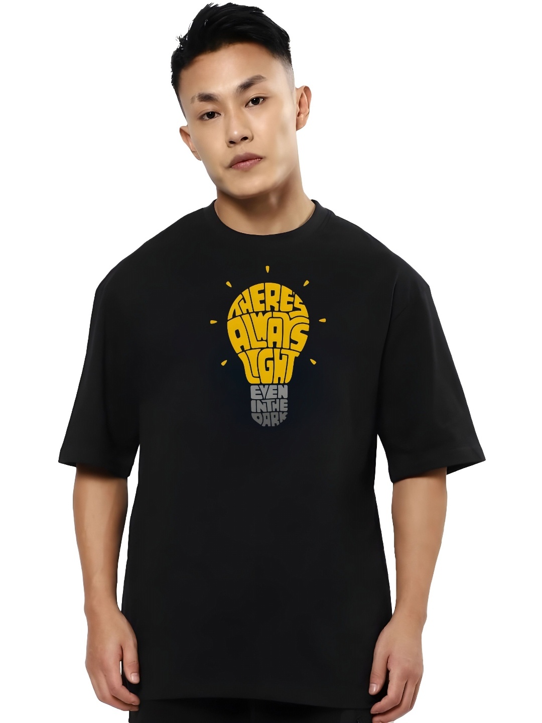 

KAIDO Men Drop-Shoulder Sleeves T-shirt, Black