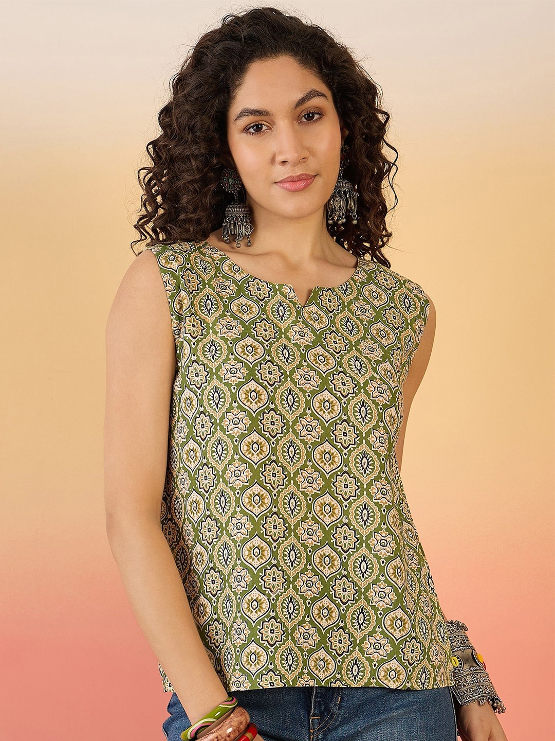 

InWeave Print Top, Olive