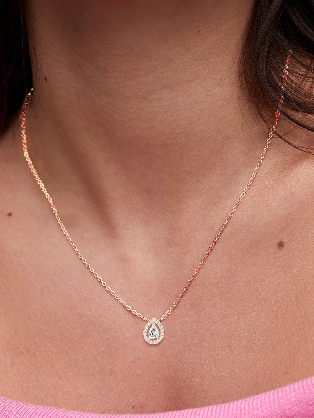 

MINUTIAE Rose Gold-Plated Crystals Studded Jewellery Set