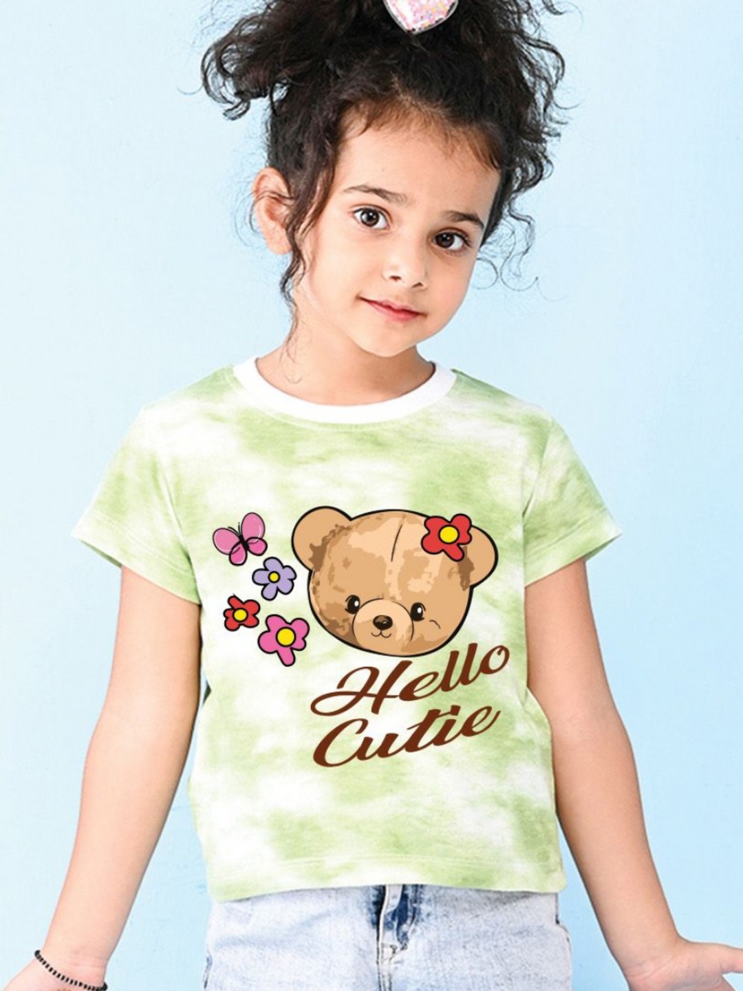 

NUSYL Girls Printed T-shirt, Green
