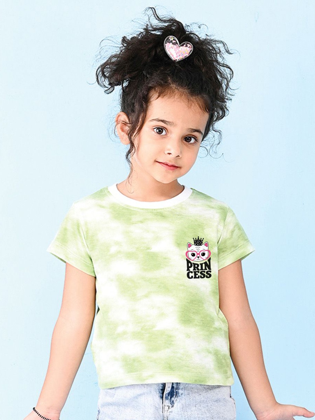 

NUSYL Girls Printed T-shirt, Green