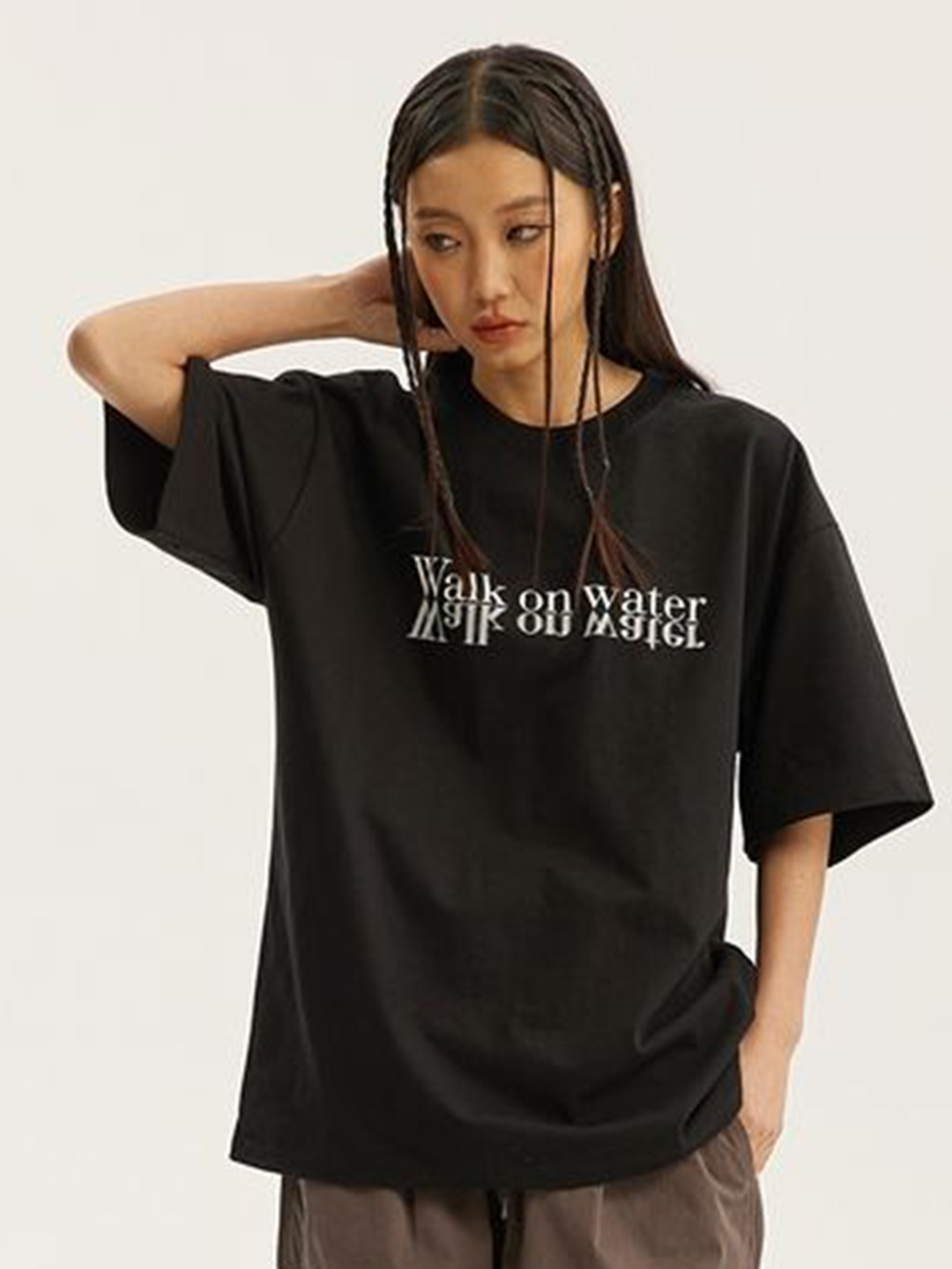 

LULU & SKY Kimono Sleeve Cotton Top, Black