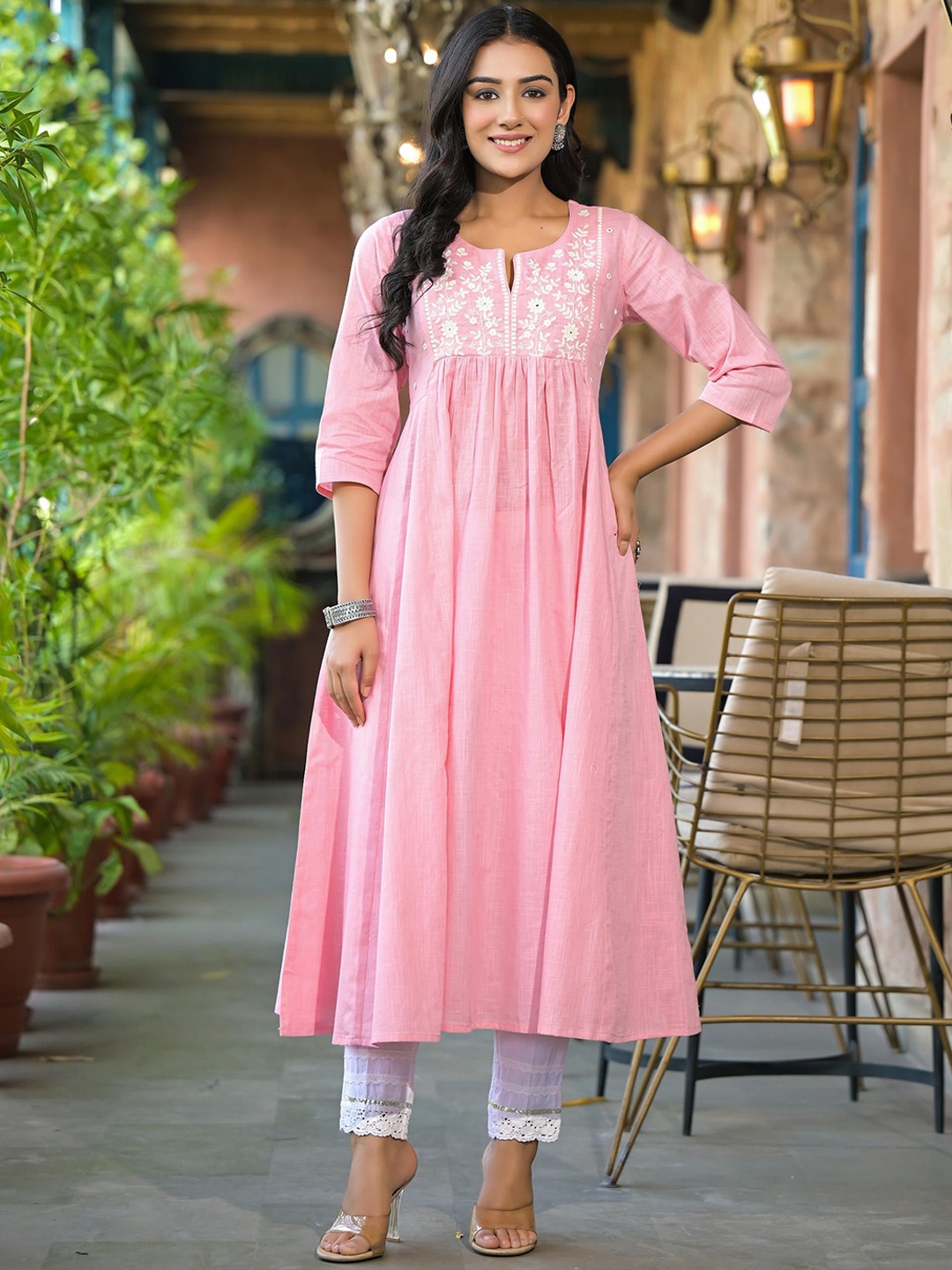 

Juniper Women Thread Work Kurta, Pink