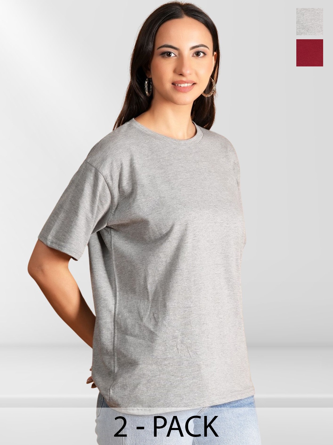 

NEYSA Women Typography 2 Printed Extended Sleeves T-shirt, Multi