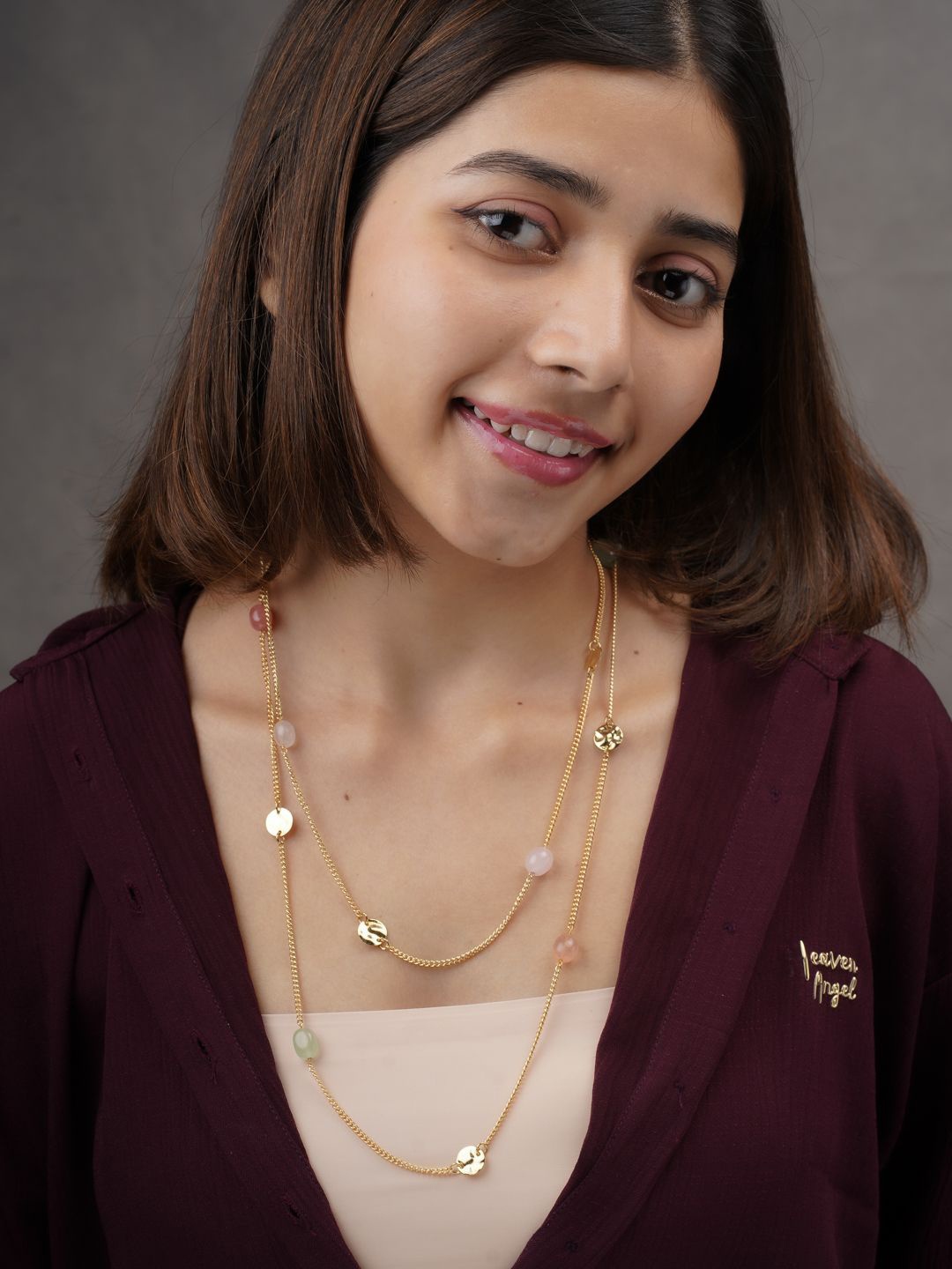 

AARSEE OFFICIAL Anti-Tarnish 22KT Gold-Plated Silent Grace Sautoir Necklace