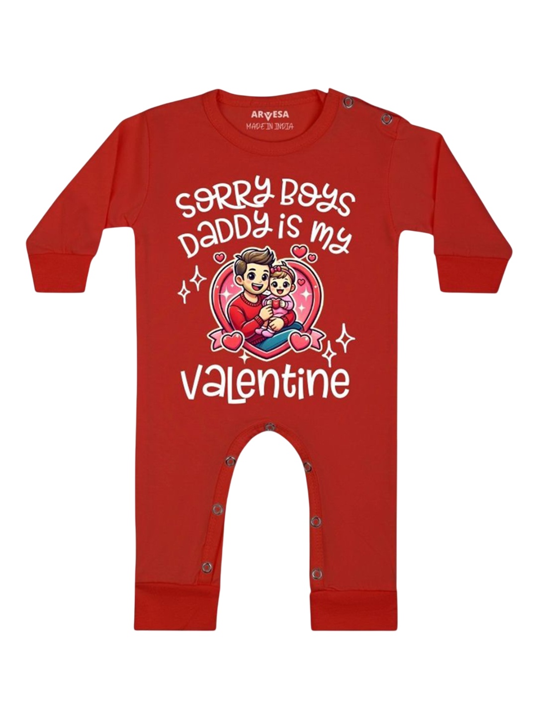 

Arvesa Infants Sorry Boys Daddy My Valentine Printed Bodysuit, Red
