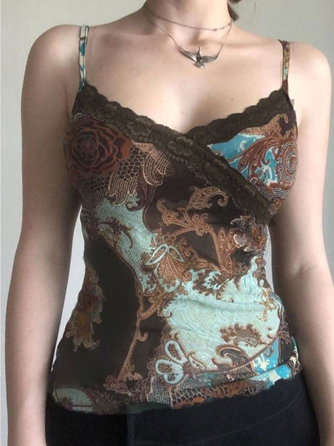 

LULU & SKY Print Top, Brown