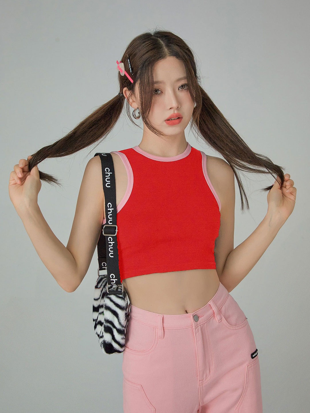 

Istyle Can Tank Crop Top, Red