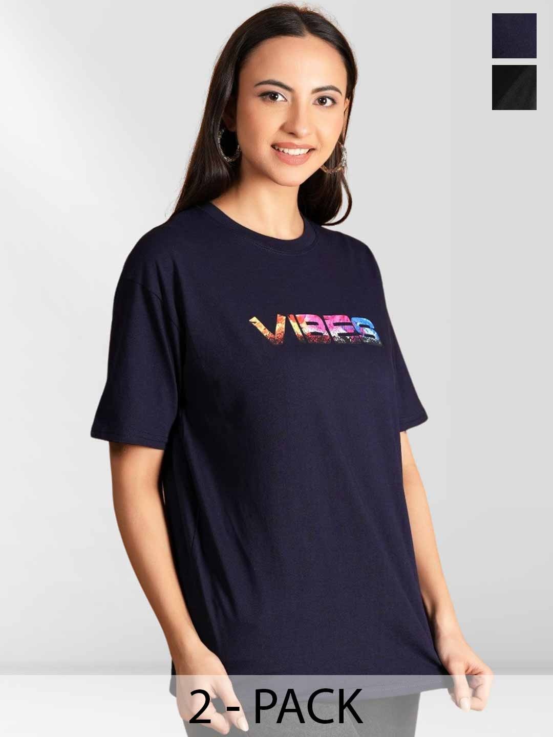 

Metronaut Women Typography 2 Printed Applique T-shirt, Multi