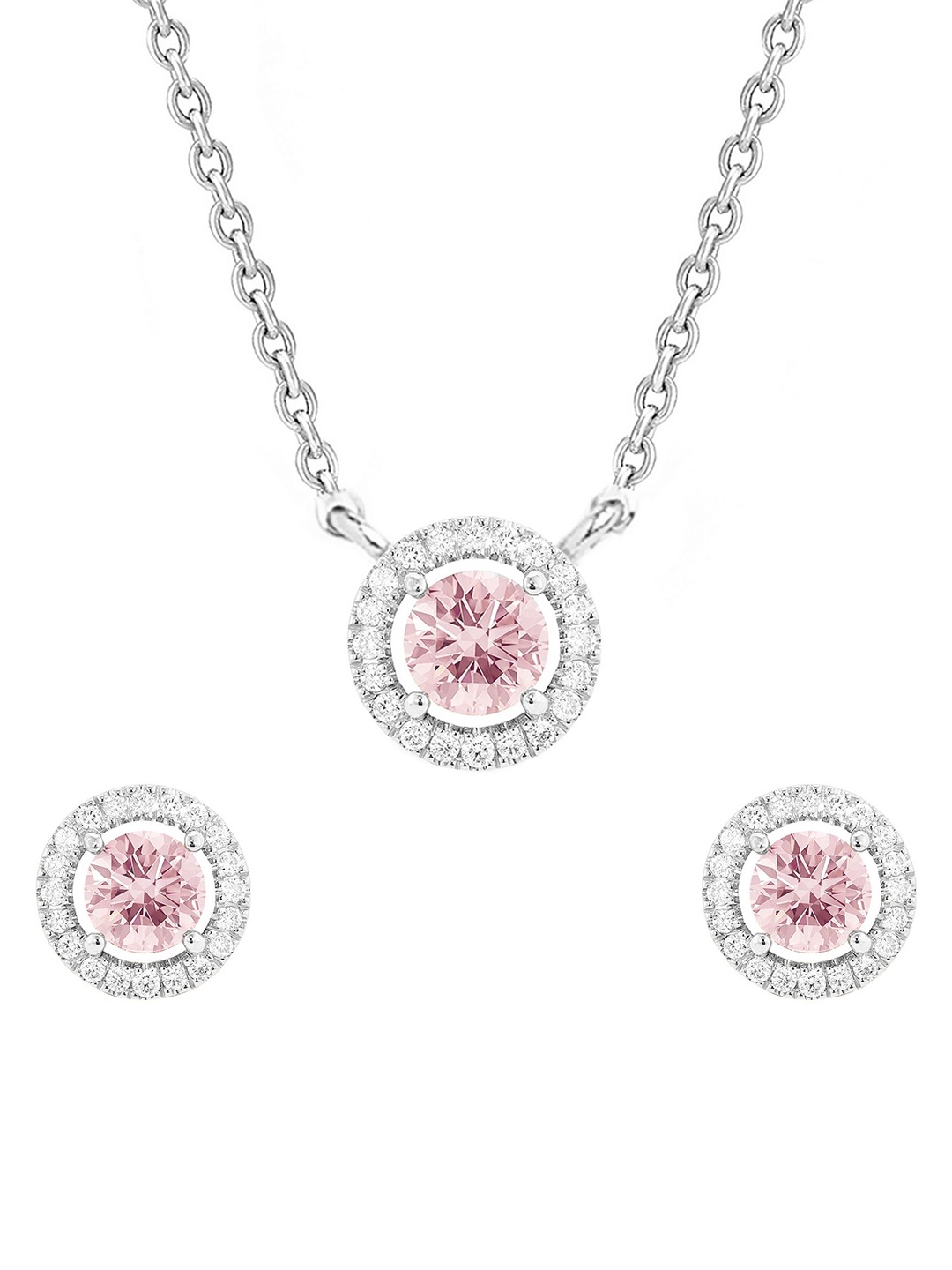 

MINUTIAE Silver-Plated Crystals Studded Jewellery Set