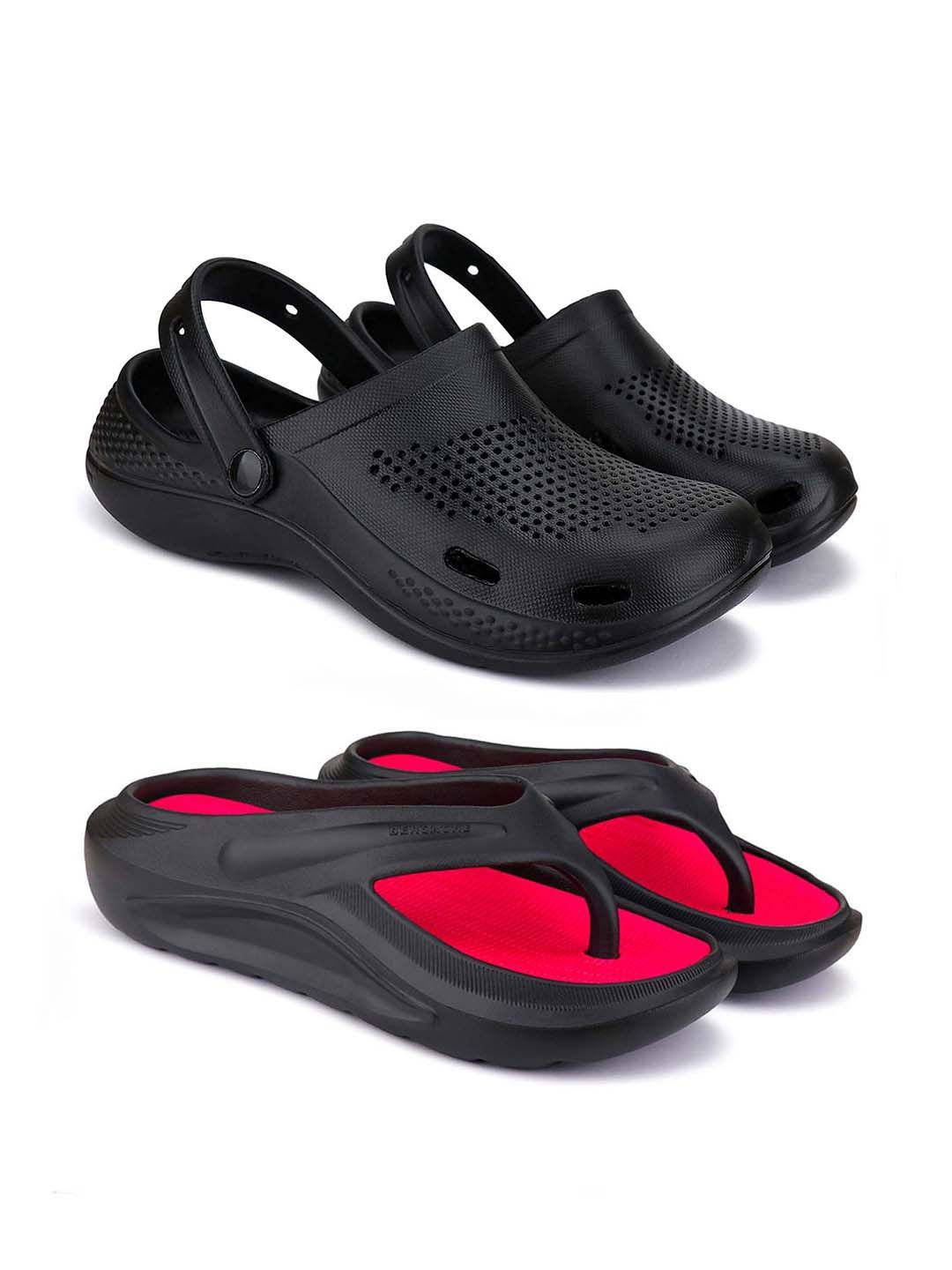 

BERSACHE Men Clogs, Black