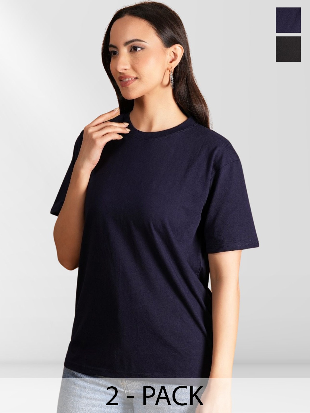 

Metronaut Women 2 Printed Applique T-shirt, Multi