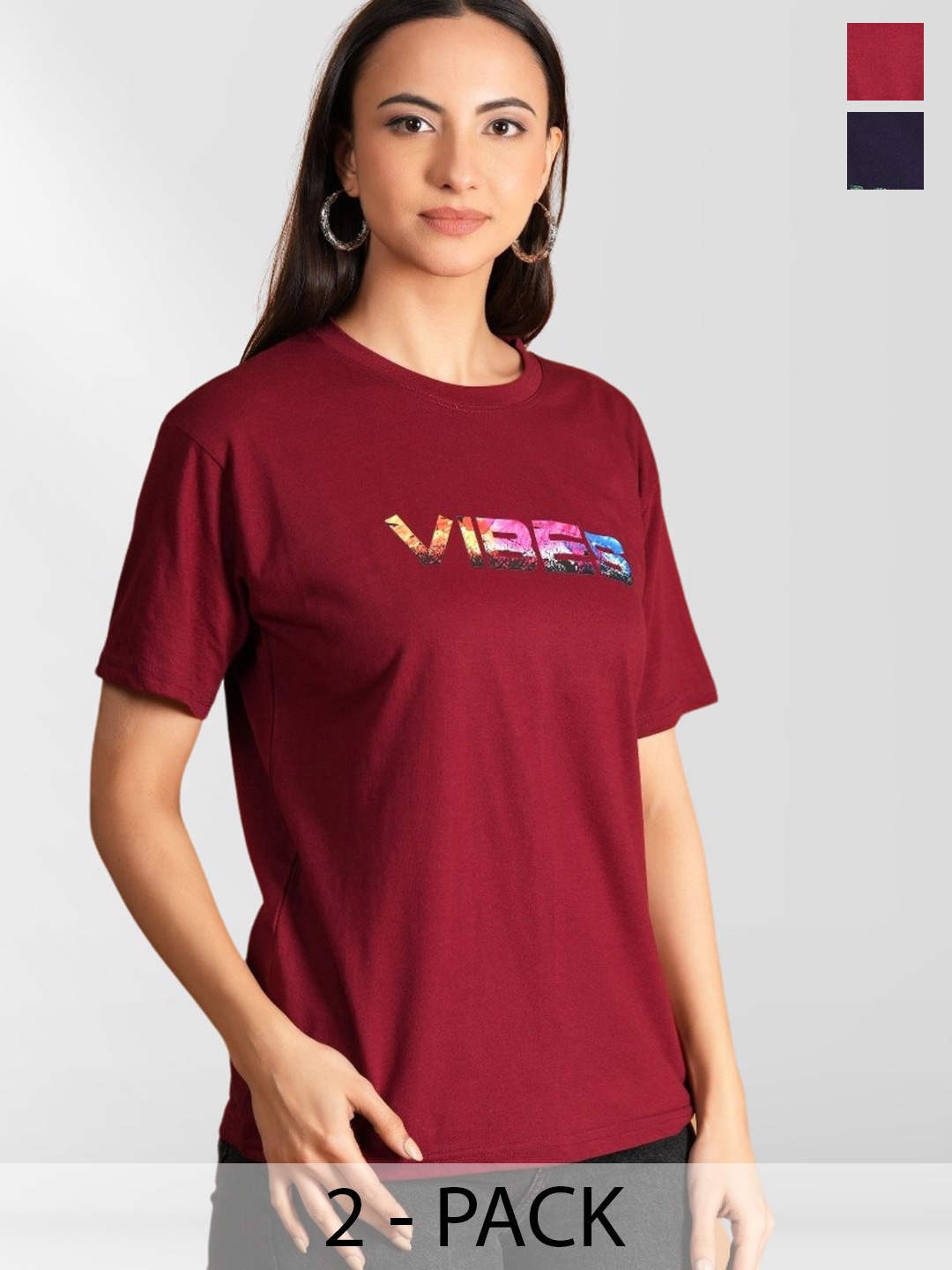 

NEYSA Women Typography 2 Printed T-shirt, Multi