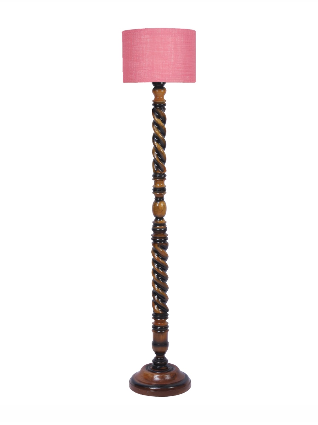 

Devansh Brown & Pink Wooden Cylinder Shaped Floor Lamp