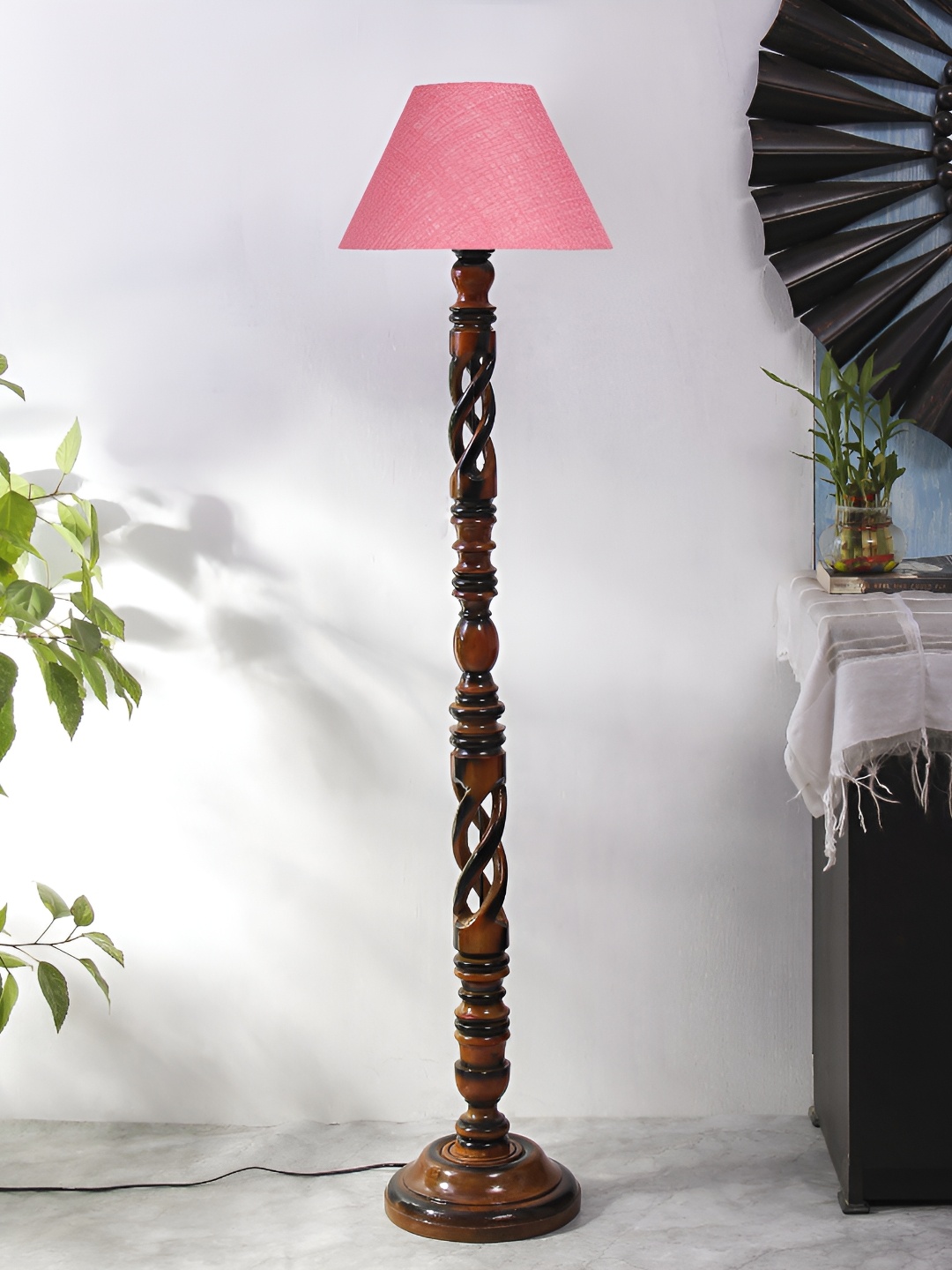 

Devansh Brown & Pink Wooden Floor Lamp