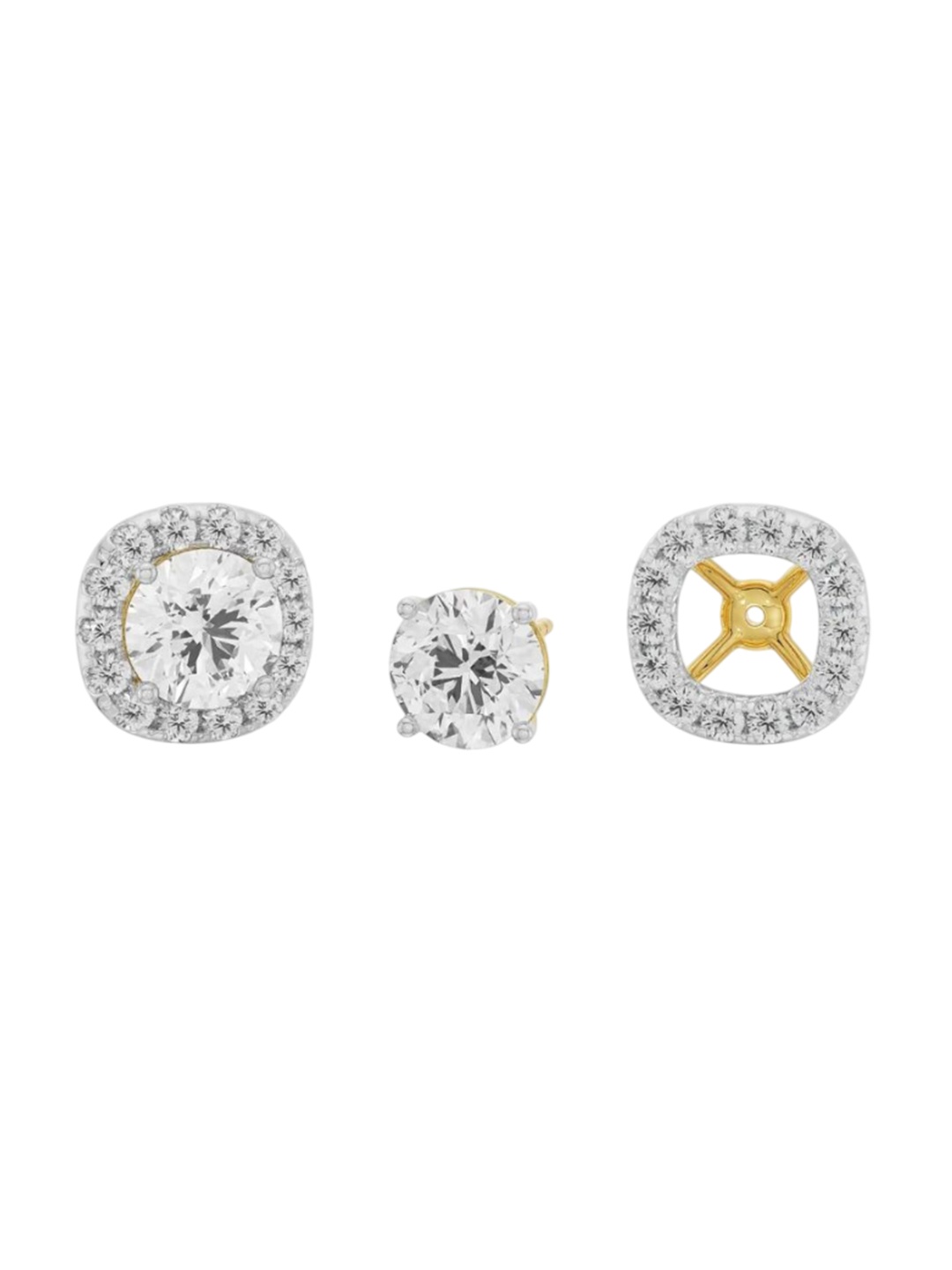 

Emori 0.50 CT Cushion Halo Detachable Studs, Yellow