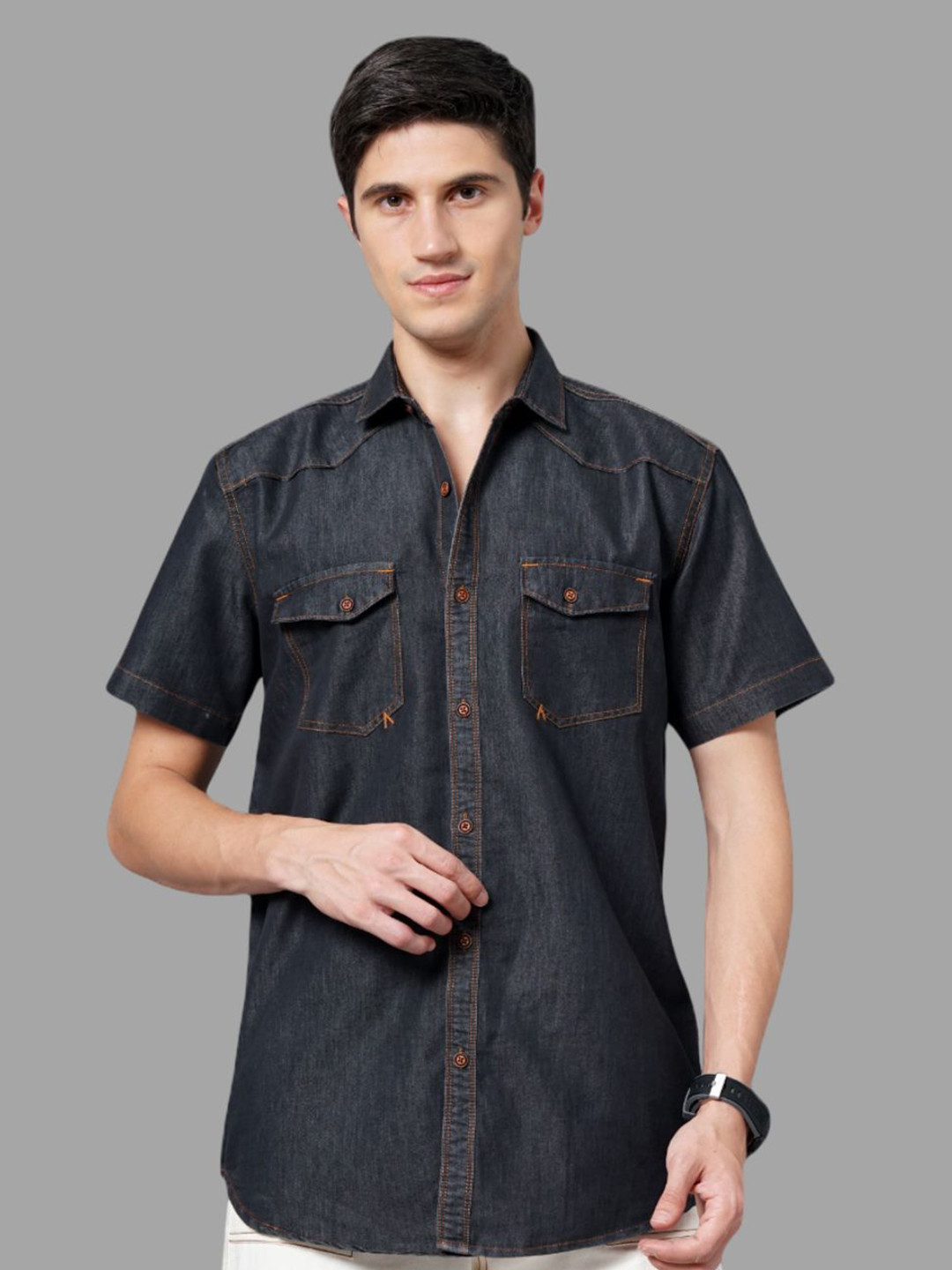 

FASHION GRAB Men Opaque Casual Shirt, Black