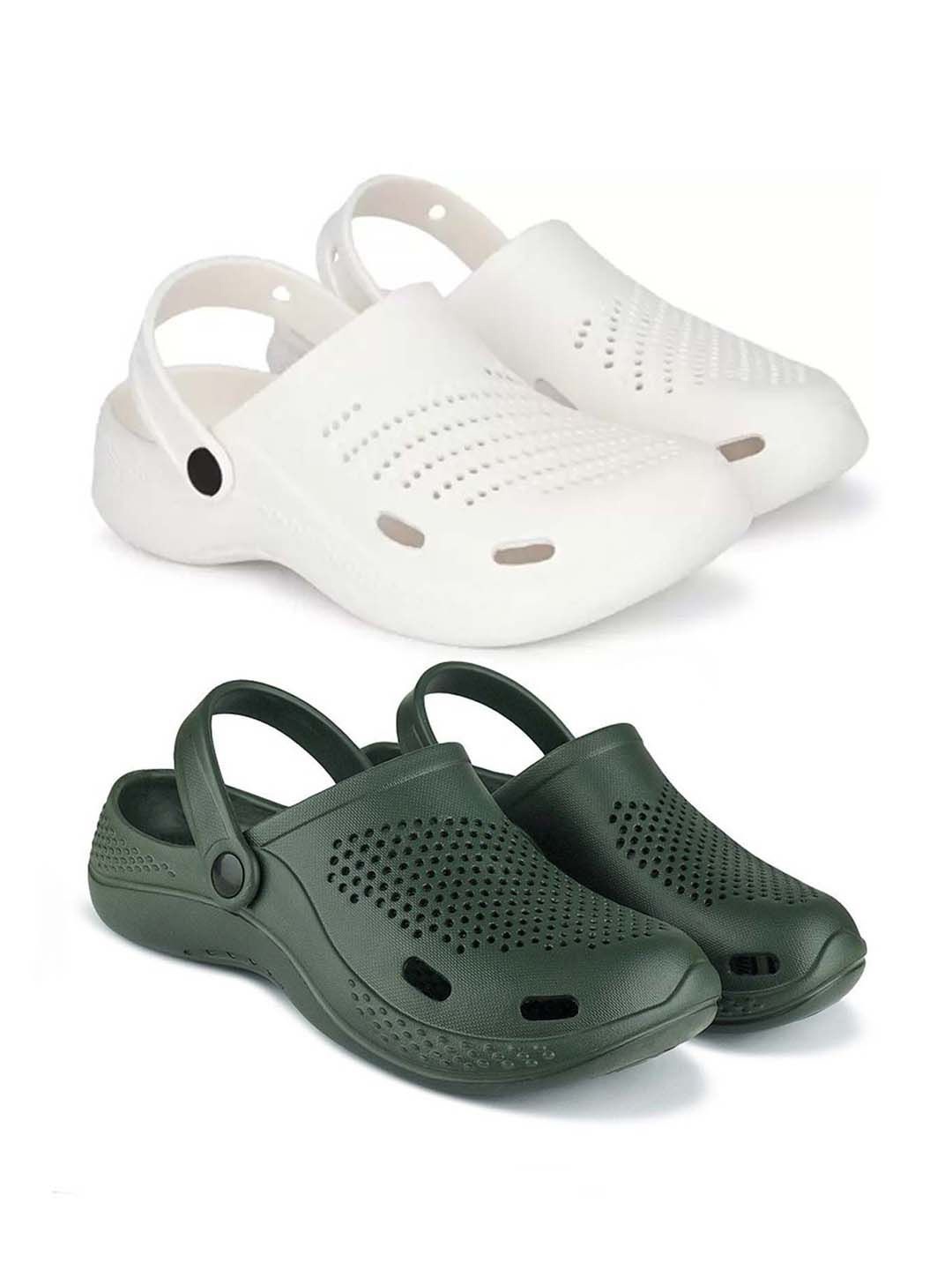 

BERSACHE Men Clogs, White