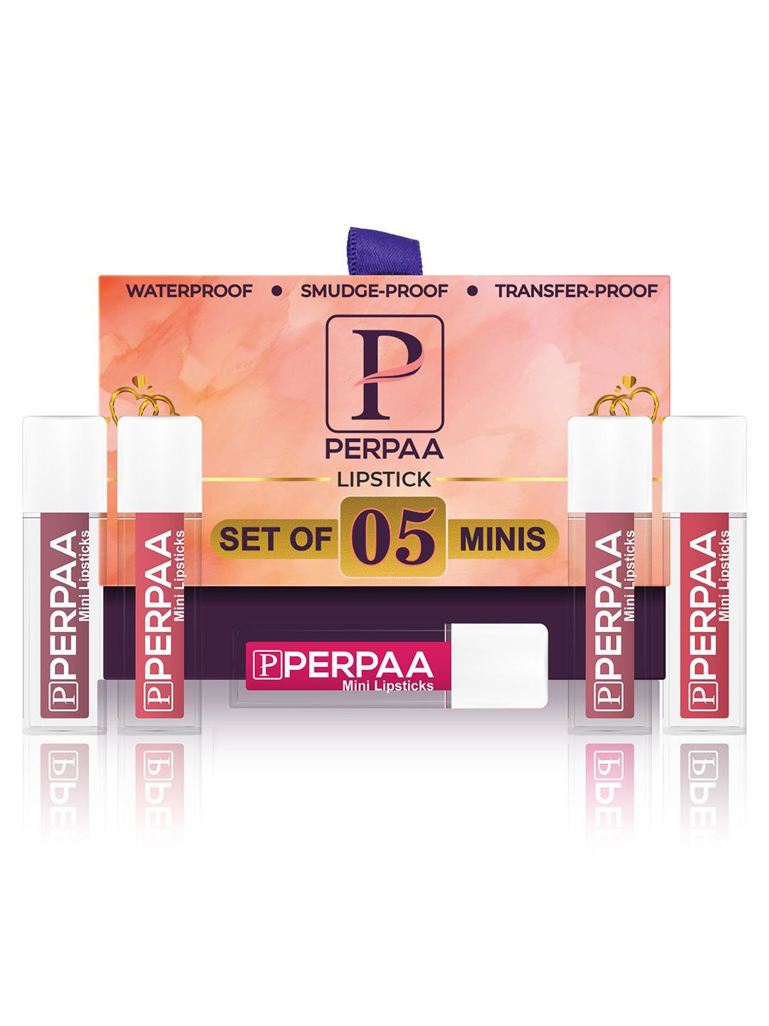 

PERPAA Set Of 5 Waterproof Matte Mini Liquid Lipsticks - 1.2ml Each Shade 1-2-4-6-12, Pink