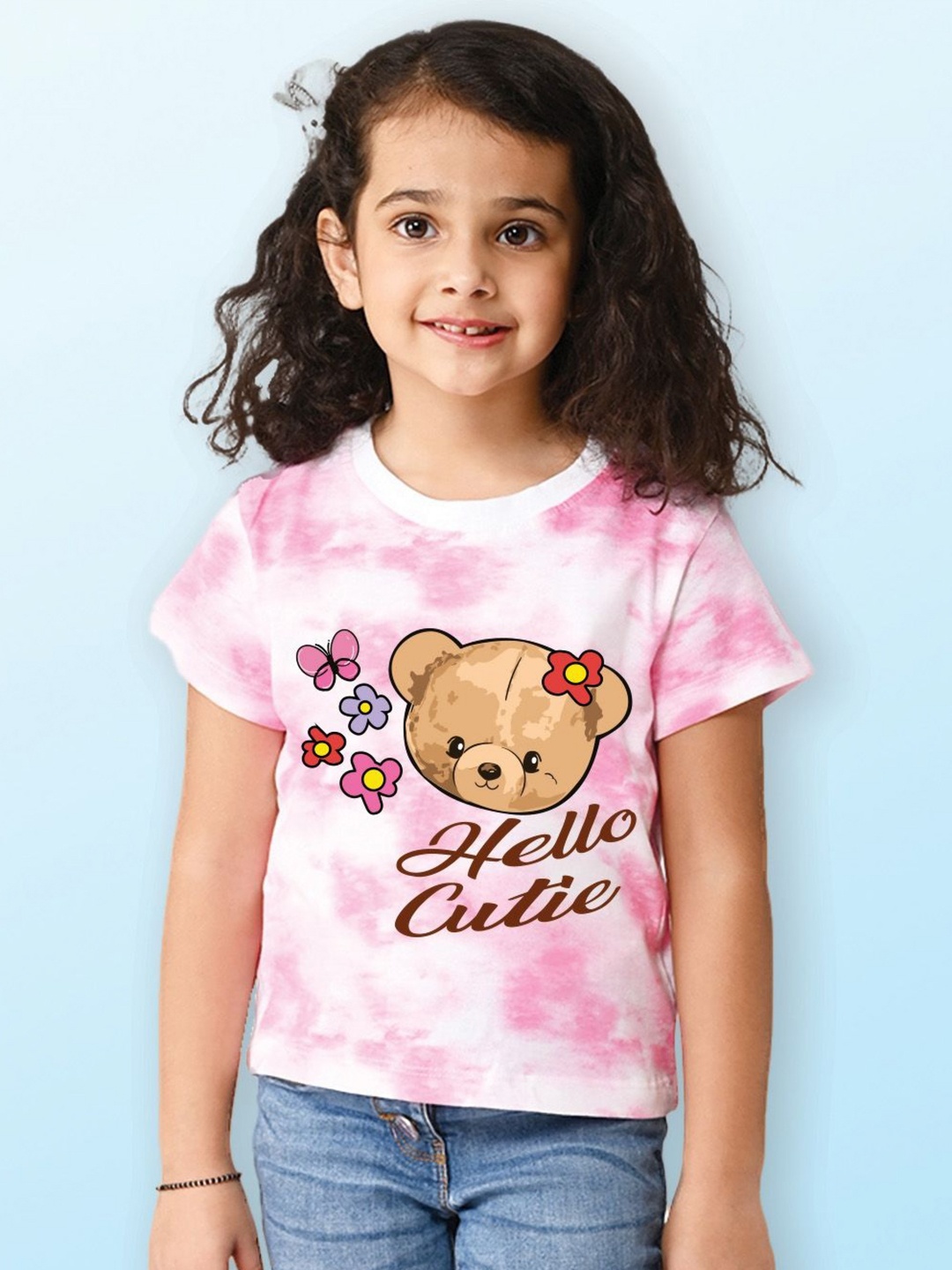 

NUSYL Girls Printed T-shirt, Pink