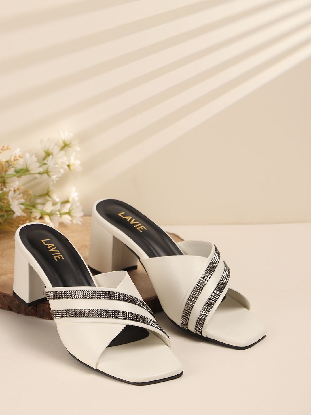 

Lavie Party Block Sandals, White