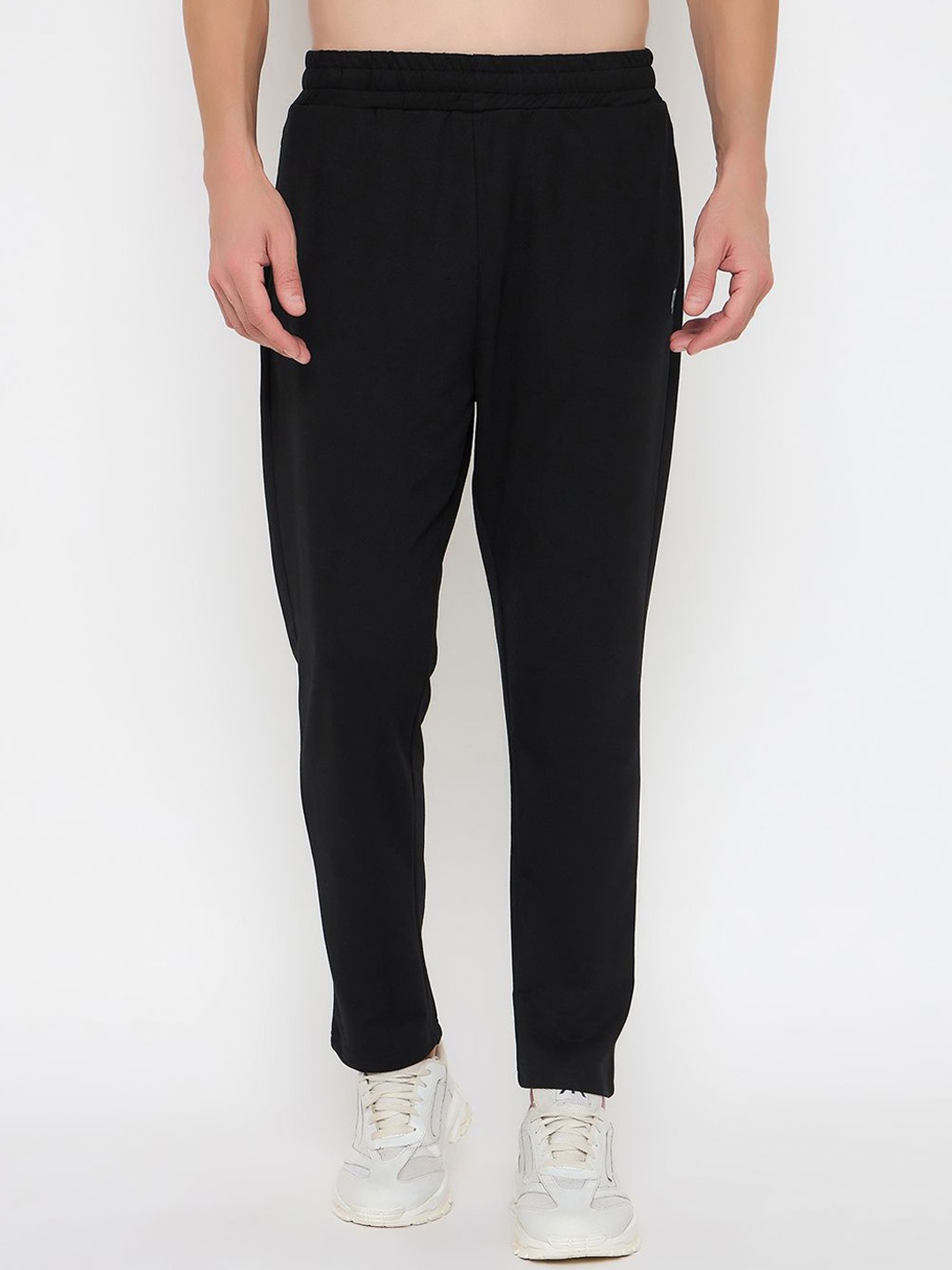 

John Players Men Mid Rise Track Pants, Black