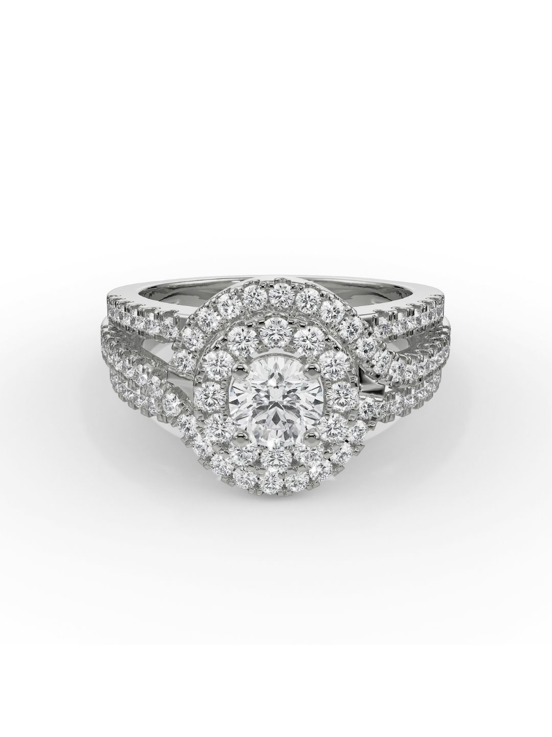 

Emori Duo Halo Engagement Ring, Silver
