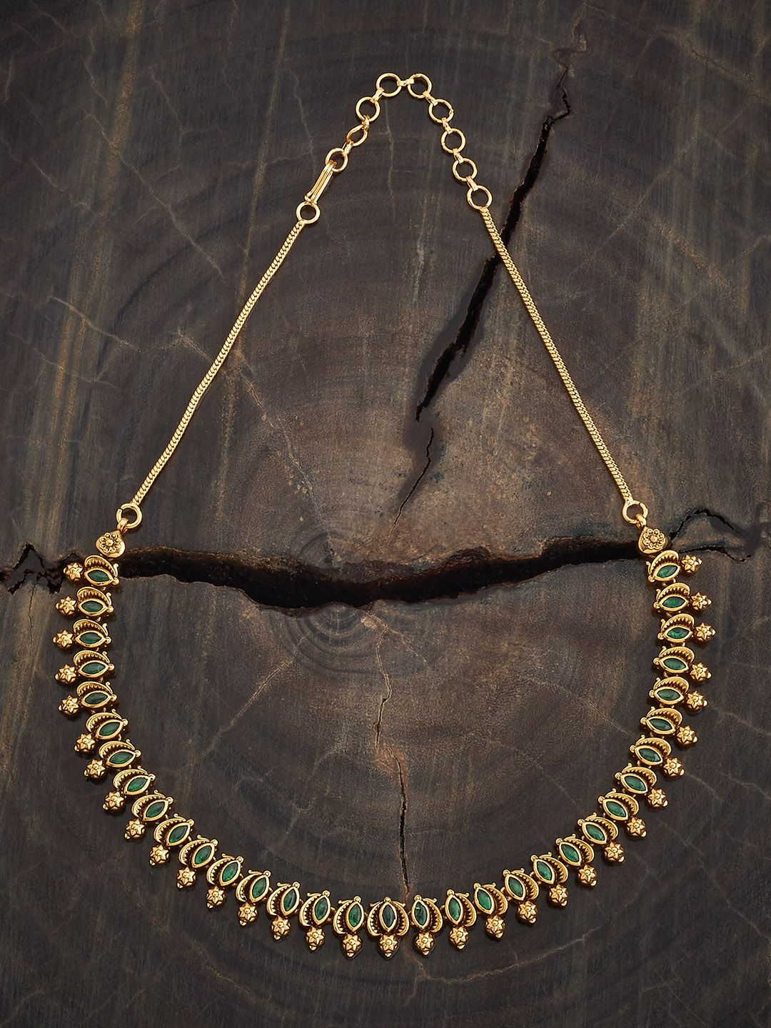 

Kushal's Fashion Jewellery Copper Gold-Plated Antique Necklace